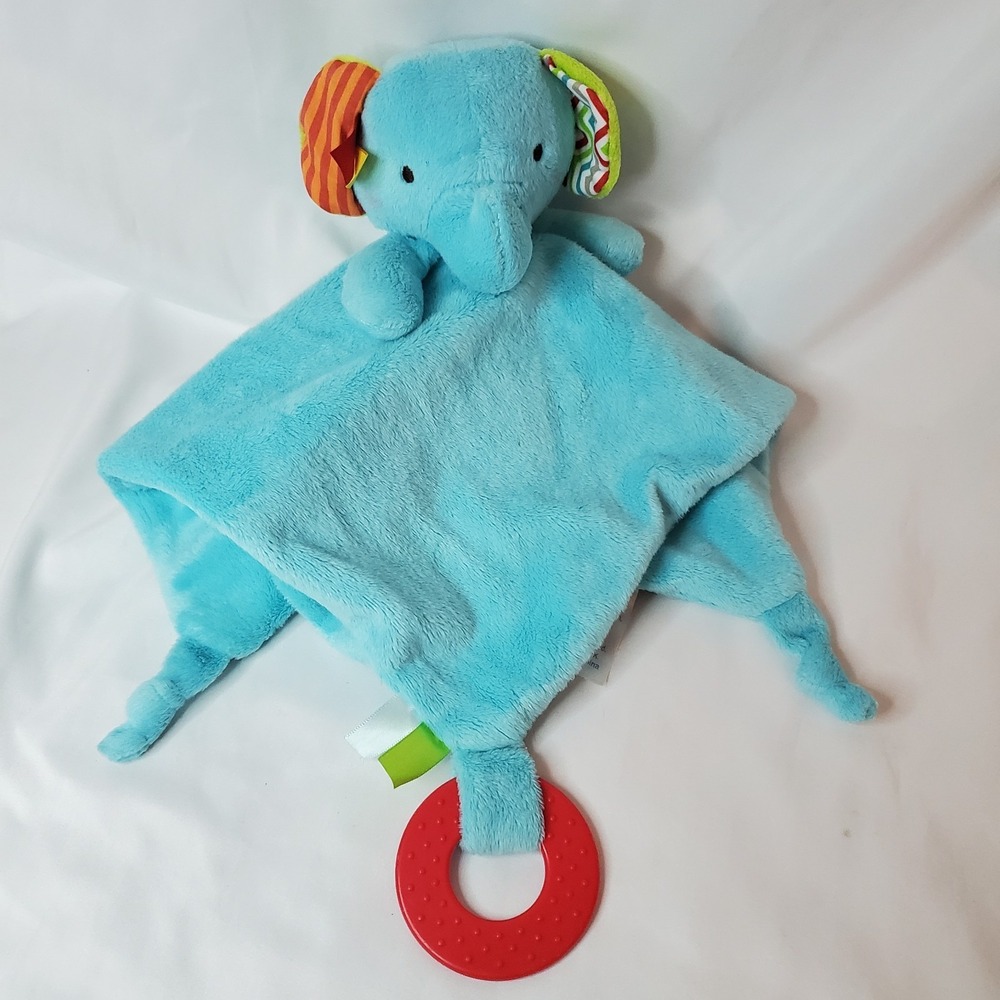 Blue Elephant‎ Lovey Security Blanket Carousel Teether